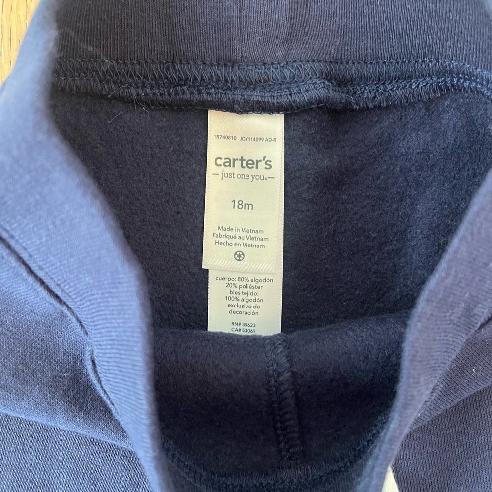 Carters Baby Boy 18 month Long Sleeve Pant Set Navy White Outdoors Nature - Picture 5 of 8
